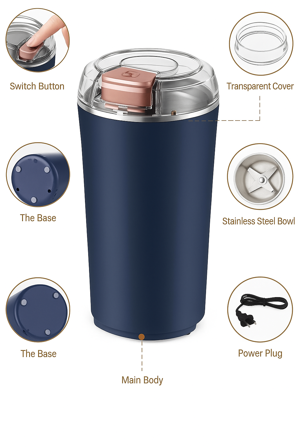 PureGrind™ Pro – Electric Coffee & Spice Grinder (Stainless Steel)