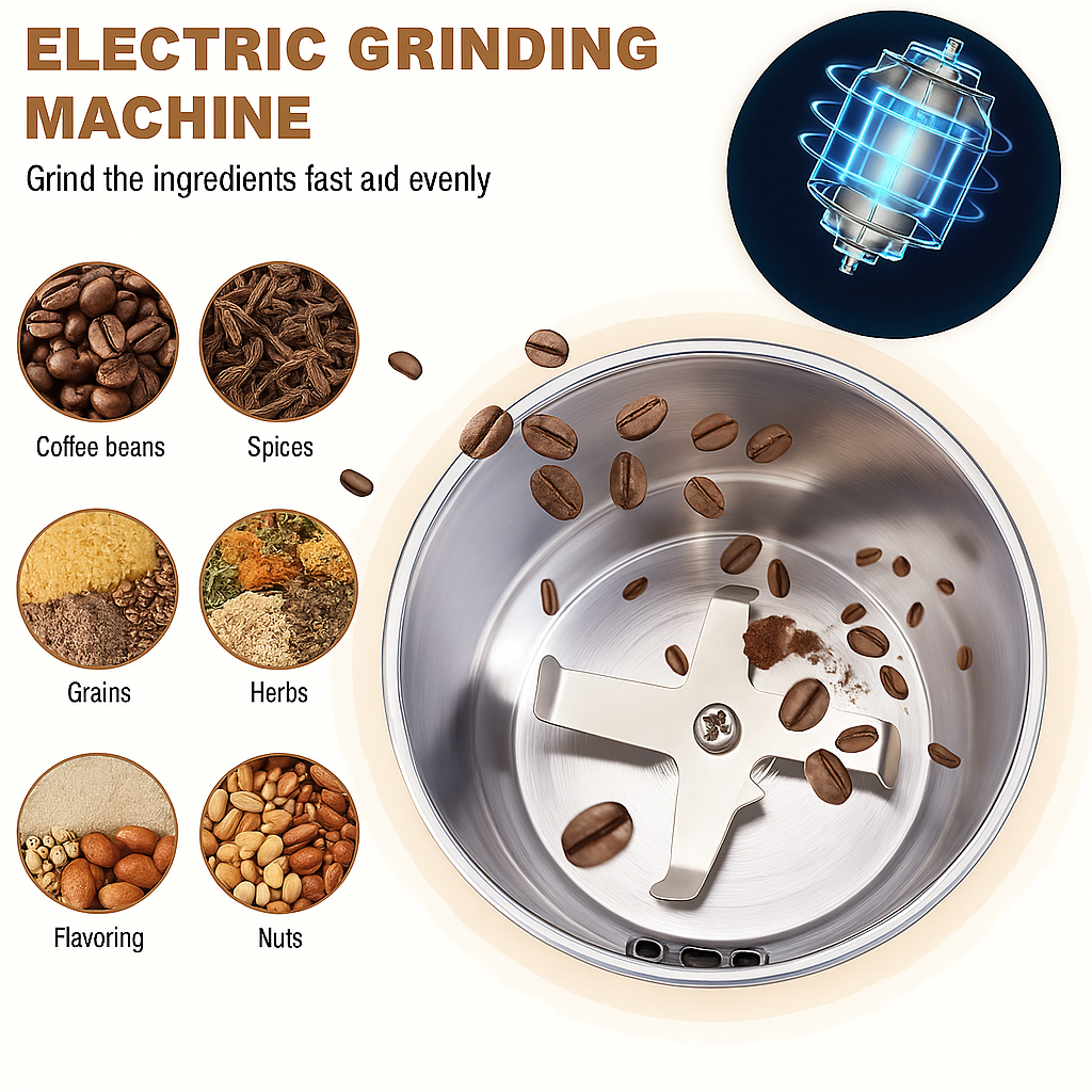 PureGrind™ Pro – Electric Coffee & Spice Grinder (Stainless Steel)